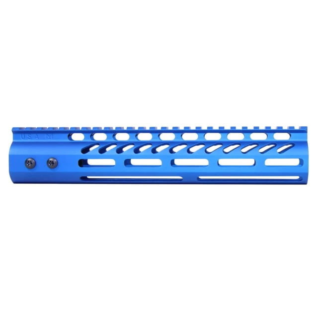 Guntec USA Ultra Lightweight Thin M-LOK System Free Floating Handguard w/Monolithic Top Rail 10in Blue - Guntec Usa