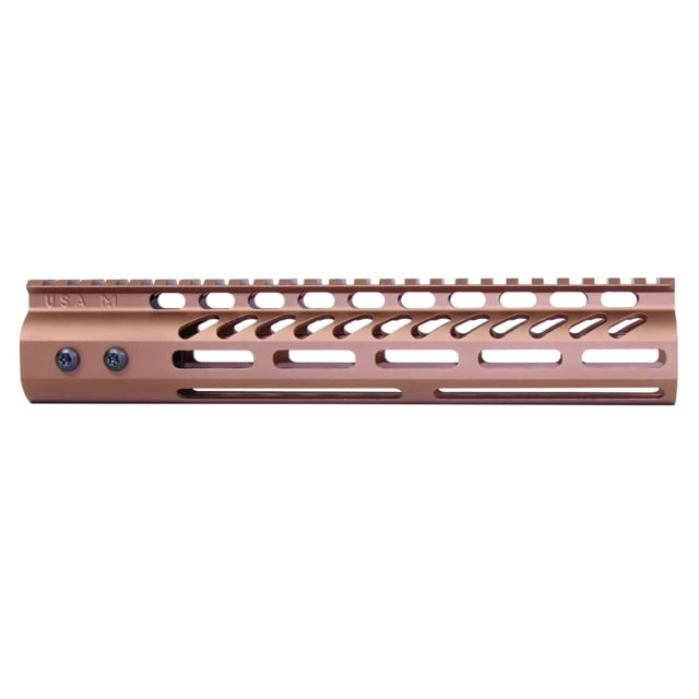 Guntec USA Ultra Lightweight Thin M-LOK System Free Floating Handguard w/Monolithic Top Rail 10in Bronze - Guntec Usa