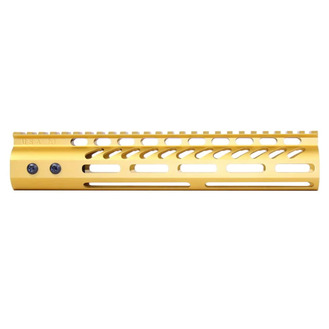 Guntec USA Ultra Lightweight Thin M-LOK System Free Floating Handguard w/Monolithic Top Rail 10in Gold - Guntec Usa