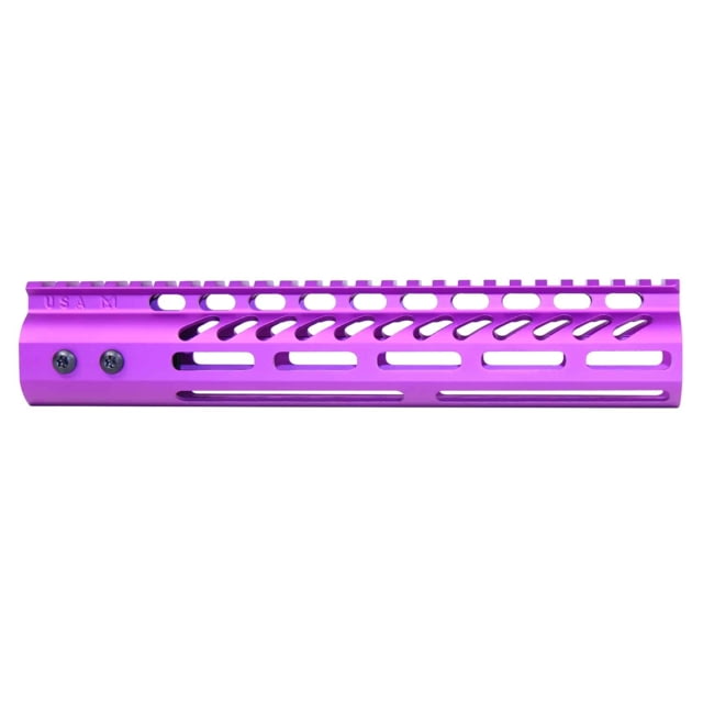 Guntec USA Ultra Lightweight Thin M-LOK System Free Floating Handguard w/Monolithic Top Rail 10in Purple - Guntec Usa