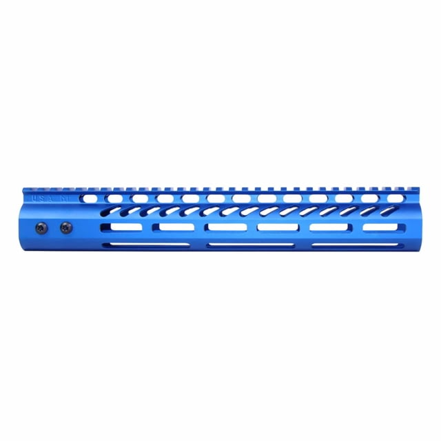 Guntec USA Ultra Lightweight Thin M-LOK System Free Floating Handguard w/Monolithic Top Rail 12in Blue - Guntec Usa