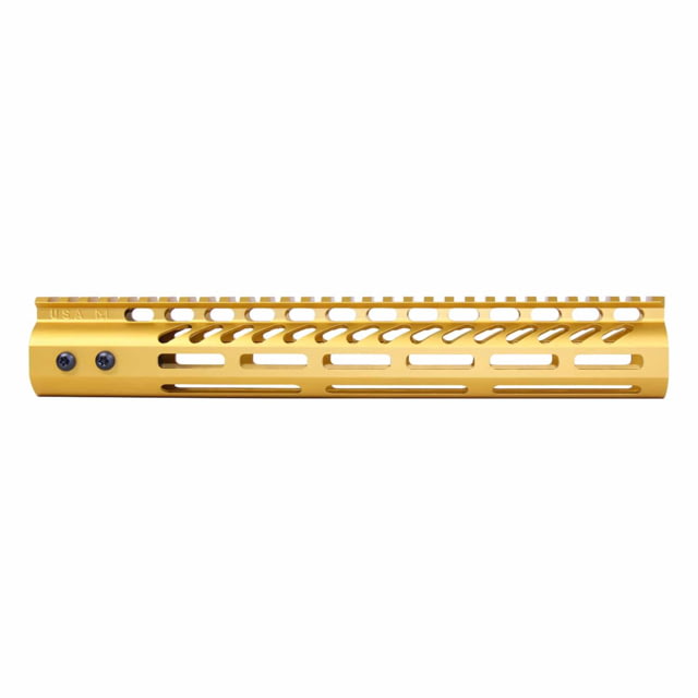 Guntec USA Ultra Lightweight Thin M-LOK System Free Floating Handguard w/Monolithic Top Rail 12in Gold - Guntec Usa