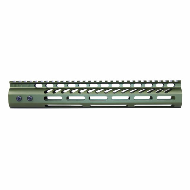 Guntec USA Ultra Lightweight Thin M-LOK System Free Floating Handguard w/Monolithic Top Rail 12in Green - Guntec Usa