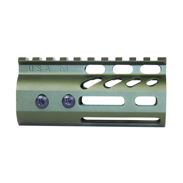 Guntec USA Ultra Lightweight Thin M-LOK System Free Floating Handguard w/Monolithic Top Rail 4in Green - Guntec Usa
