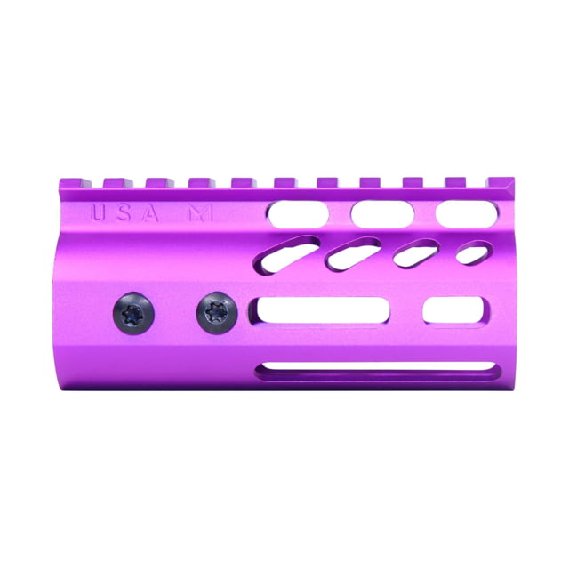 Guntec USA Ultra Lightweight Thin M-LOK System Free Floating Handguard w/Monolithic Top Rail 4in Purple - Guntec Usa