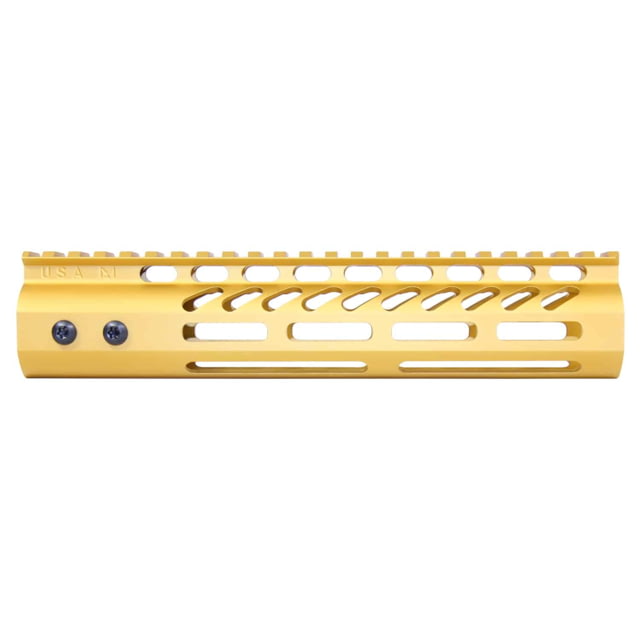 Guntec USA Ultra Lightweight Thin M-LOK System Free Floating Handguard w/Monolithic Top Rail 9in Gold - Guntec Usa