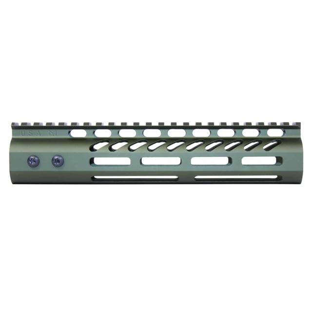 Guntec USA Ultra Lightweight Thin M-LOK System Free Floating Handguard w/Monolithic Top Rail 9in Green - Guntec Usa
