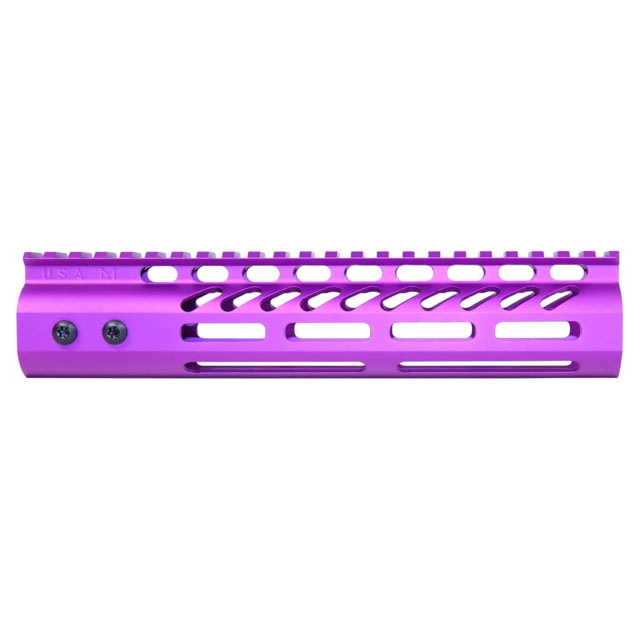 Guntec USA Ultra Lightweight Thin M-LOK System Free Floating Handguard w/Monolithic Top Rail 9in Purple - Guntec Usa