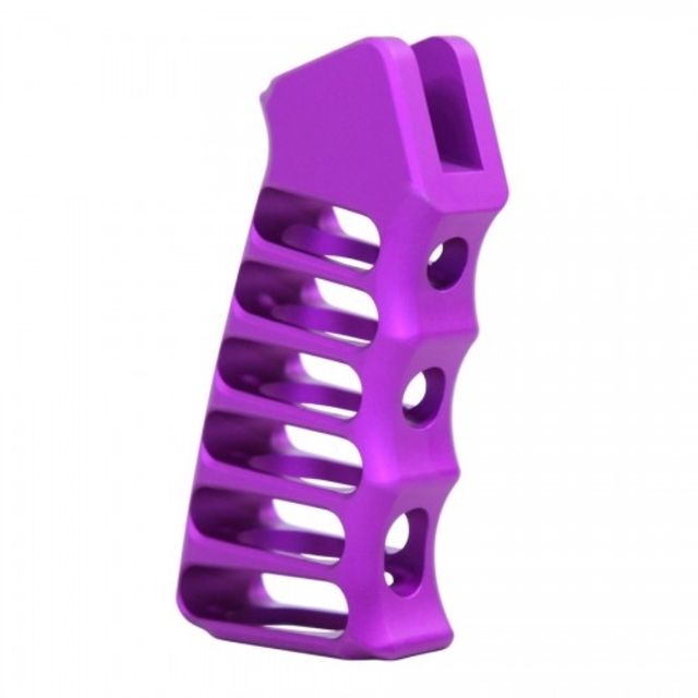 Guntec USA Ultralight Series Skeletonized Aluminum Pistol Grip T6 Aluminum Anodized Purple - Guntec Usa