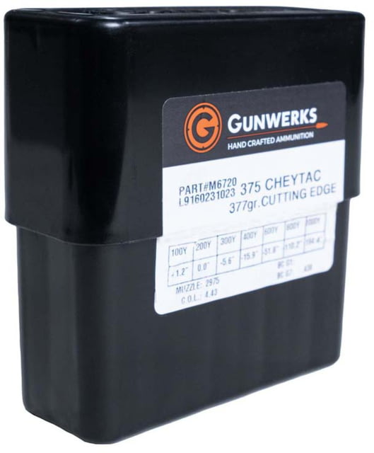 Gunwerks Precision Lead Free 375 CheyTac 377 Grain MTAC Rifle Ammo 10 Rounds - Gunwerks