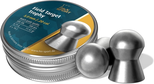 H&N Sport Field Target Trophy .20 Caliber 11.42 Grain Air Rifle Pellets 500 Rounds Silver Small - H&N Sport