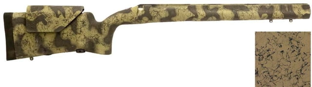 H-S Precision Remington 700 BDL Varmint Adjustable Cheek Piece Rifle Stock Carbon Fiber Barrel Contour Vertical Grip LA RH Tan/Black 32.3in O.A.L.