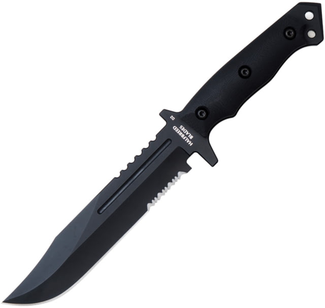 Halfbreed Blades Large Infantry Knife 6.88" black Teflon coated partially serrated K110 Black G10 handle LIK-01 BLK - Halfbreed Blades