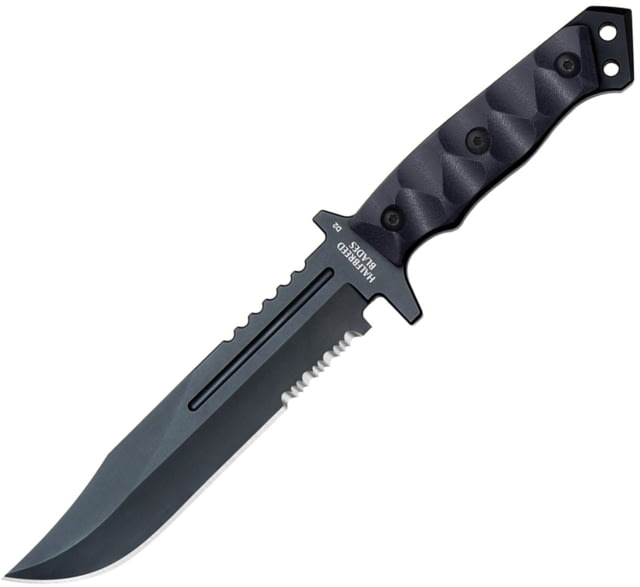 Halfbreed Blades Gen-2 Large Infantry Knife 6.89in Bohler K110 Black Teflon Partially Serrated Clip Point Blade Black G10 Handle LIK-01 GEN II BLK - Halfbreed Blades