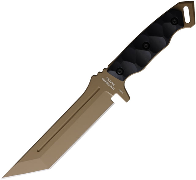 Halfbreed Blades Medium Infantry K110 Steel Fixed Blade Knife 6.69in Bohler K110 Dark Earth Teflon Tanto Blade Black G10 Handle MIK-05PS DE BLK - Halfbreed Blades