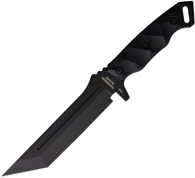 Halfbreed Blades Medium Infantry K110 Steel Fixed Blade Knife 6.69in Bohler K110 Black Teflon Tanto Blade Black G10 Handle MIK-05P BLK - Halfbreed Blades