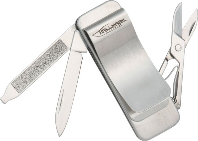 Hallmark Money Clip Folding Knife Stainless Handle - Hallmark