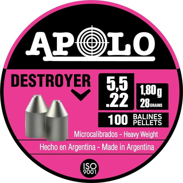 Apolo .22 Destroyer Air Rifle Pellets 28 Grain 100 Pack