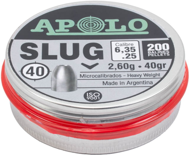 Apolo .25 Slug Air Rifle Pellets 40 Grain 200 Pack