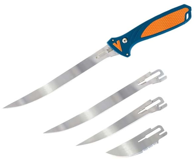 Havalon Talon Fish Interchangeable Fixed Blade Knife Set 4 Blades Roll-Pack Clam Pack Blue/Orange - Havalon