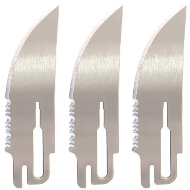 Havalon Talon Fish Partially Serrated Blade 3in Silver 3 Pack - Havalon