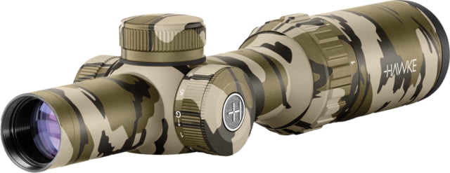 Hawke Sport Optics Vantage 1-4x20 1 in Tube LPVO Rifle Scope Second Focal Plane Turkey Dot Mossy Oak Bottomland