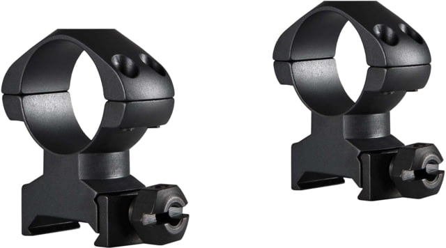 Hawke Sport Optics Precision Steel 1in Rings Weaver w/ Nut - 2-Pieces High Black - Hawke Sport Optics