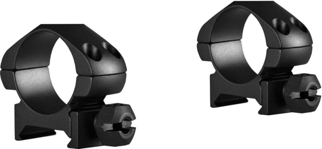 Hawke Sport Optics Precision Steel 1in Rings Weaver w/ Nut - 2-Pieces Low Black - Hawke Sport Optics