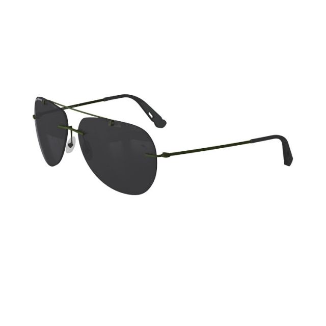 Hazard 4 Cluster Frameless Regular Aviator Sunglasses Men's OD Green Frame Gray Lens - Hazard 4