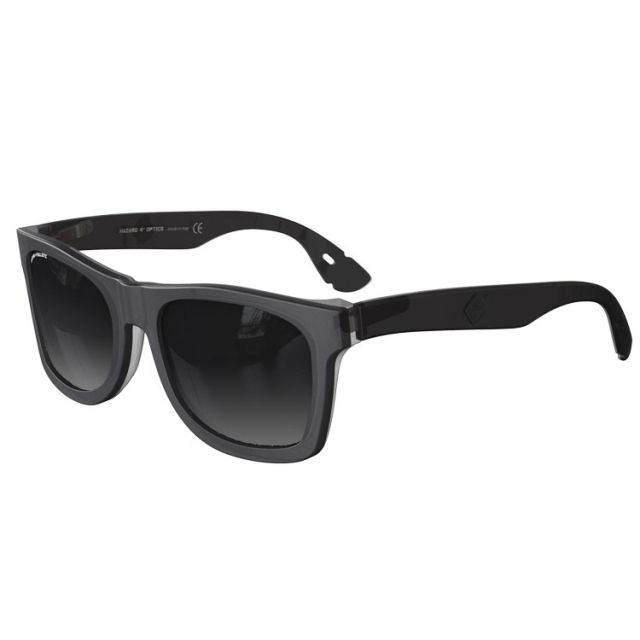 Hazard 4 Flechett Horn-Rimmed Large Sunglasses - Men's Black Frame Gray Lens - Hazard 4
