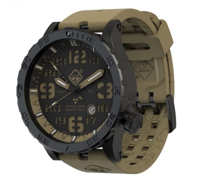 Hazard 4 Heavy Water Diver Cavern B GMT Unisex Analog Watch Tritium 50mm Nylon