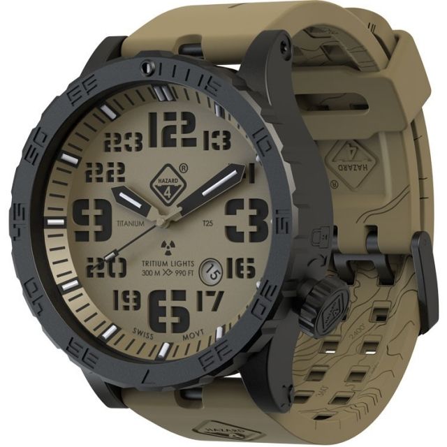 Hazard 4 Heavy Water Diver Arid B Unisex Analog Watch 50mm Tritium Black