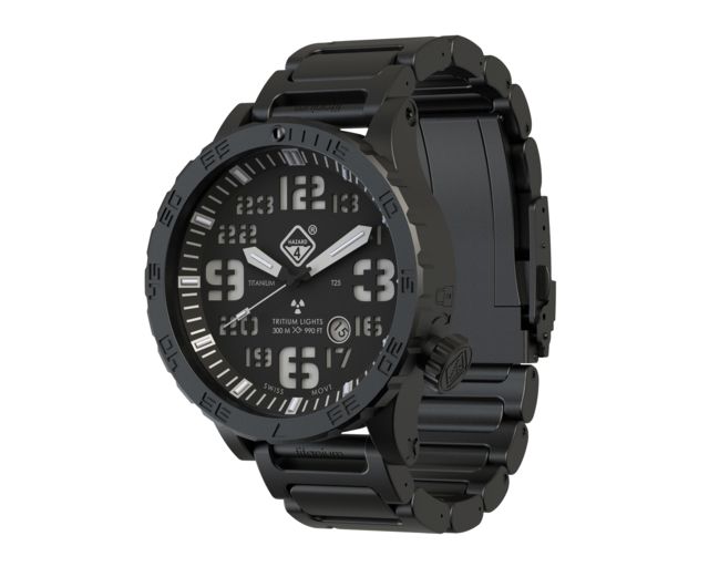 Hazard 4 Heavy Water Diver Nightwatch B Unisex Analog Watch 50mm Black TIPVD Bracelet