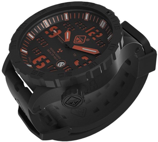 Hazard 4 Heavy Water Diver Agent Orange C Unisex Analog Watch 50mm Black