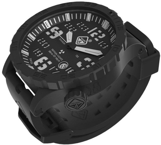 Hazard 4 Heavy Water Diver Nightwatch B Unisex Analog Watch 50mm Black Nylo