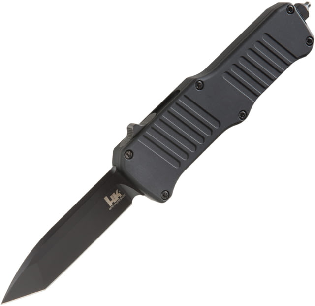Heckler & Koch Auto Hk Mini Incursion OTF Automatic Folding Knives w/ Glass breaker 3in Black PVD Coated 154CM Stainless Tanto Blade Black Anodized - Heckler & Koch