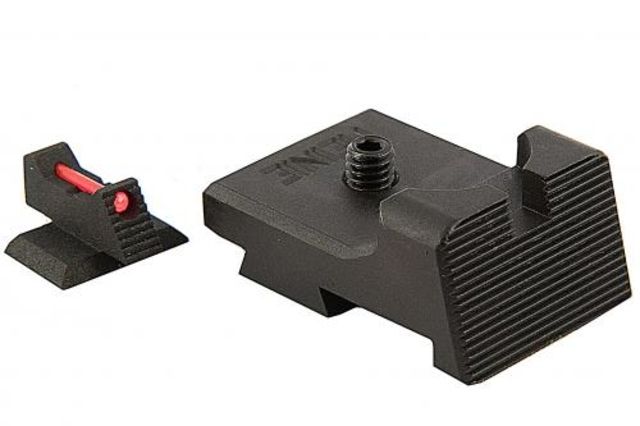 Heinie 1911 Mil-Spec Ledge Tactical Sight Set with Fiber Optic Front Black - Heinie