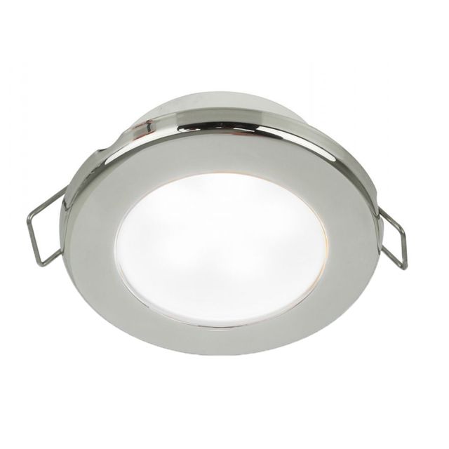 Hella Marine EuroLED 75 3in Round Spring Mount Down LED Light Stainless Steel Rim 12V White