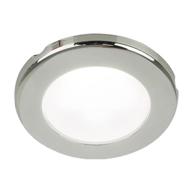 Hella Marine EuroLED 75 3in Round Screw Mount Down LED Light Stainless Steel Rim 24V White