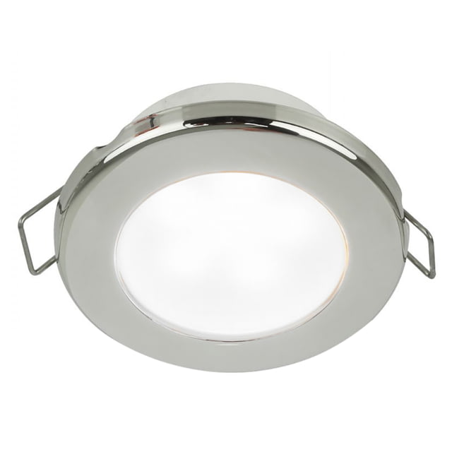 Hella Marine EuroLED 75 3in Round Spring Mount Down LED Light Stainless Steel Rim 24V White