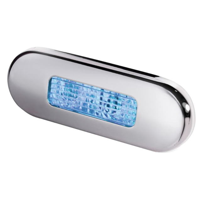 Hella Marine Surface Mount Oblong LED Courtesy Lamp Stainless Steel Bezel Blue LED