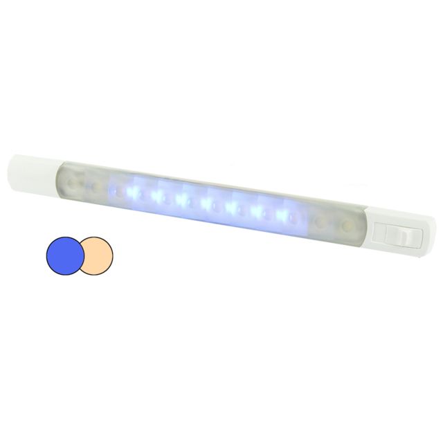 Hella Marine Surface Strip 12V LED Light w/Switch Warm White/Blue