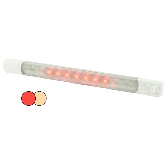 Hella Marine Surface Strip 12V LED Light w/Switch Warm White/Red