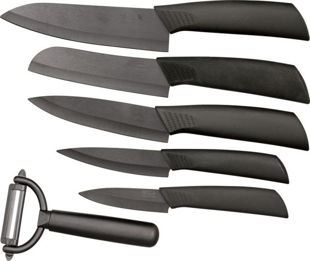 Hen & Rooster 6 pc Ceramic Kitchen Knife Set - Hen & Rooster