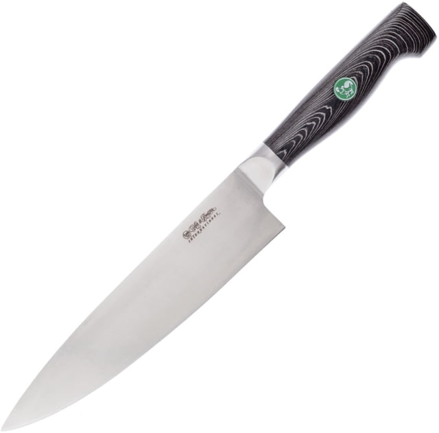 Hen & Rooster Chefs Knife Black G10 8" satin finish 4116 stainless blade Black and gray G10 handle - Hen & Rooster