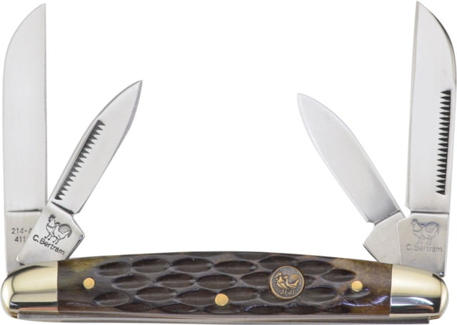 Hen & Rooster Congress Antique Green Bone Folding Knife Mirror finish stainless twin sheepsfoot and twin p Antique green jigged bone handle - Hen & Rooster