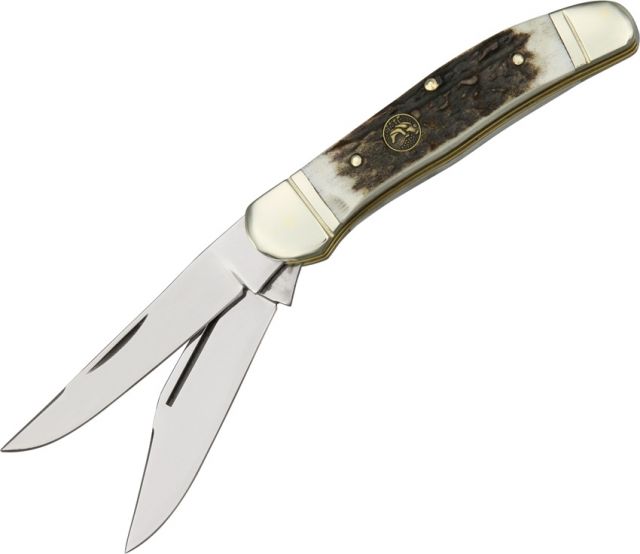 Hen & Rooster Copperhead Folding KnifeClip/Skinning Blade Deer Stag Handle HR - Hen & Rooster