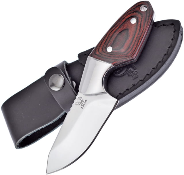 Hen & Rooster Fixed Blade Black Pakkawood Knife 2.63" mirror finish stainless blade Brown pakkawood handle - Hen & Rooster