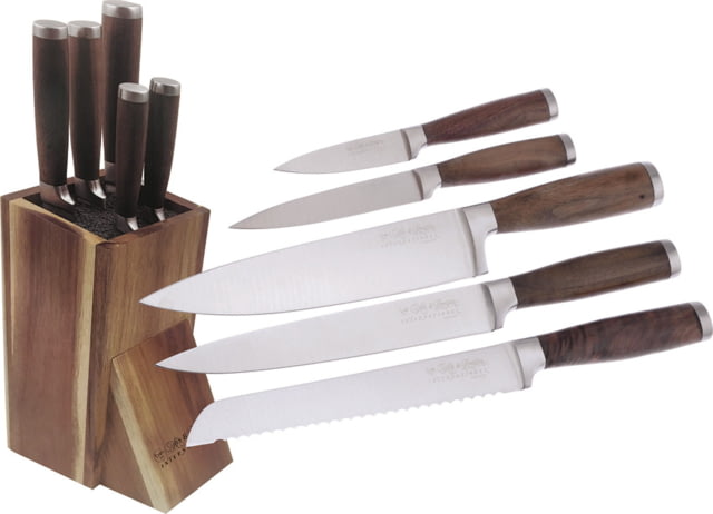 Hen & Rooster Kitchen Knife Set Acacia tree wood handle - Hen & Rooster