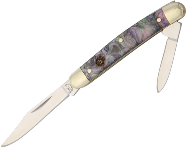 Hen & Rooster Pen Knife Imitation Abalone Folding KnifeClip and PenImitation Abalone Handle - Hen & Rooster